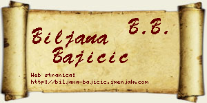 Biljana Bajičić vizit kartica